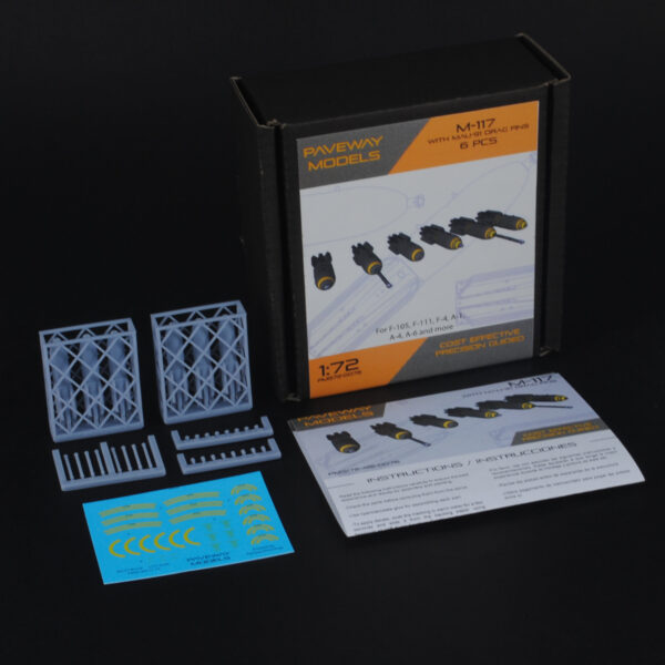 PMS72-0076 M-117 with MAU-91 drag fins. Set of 6